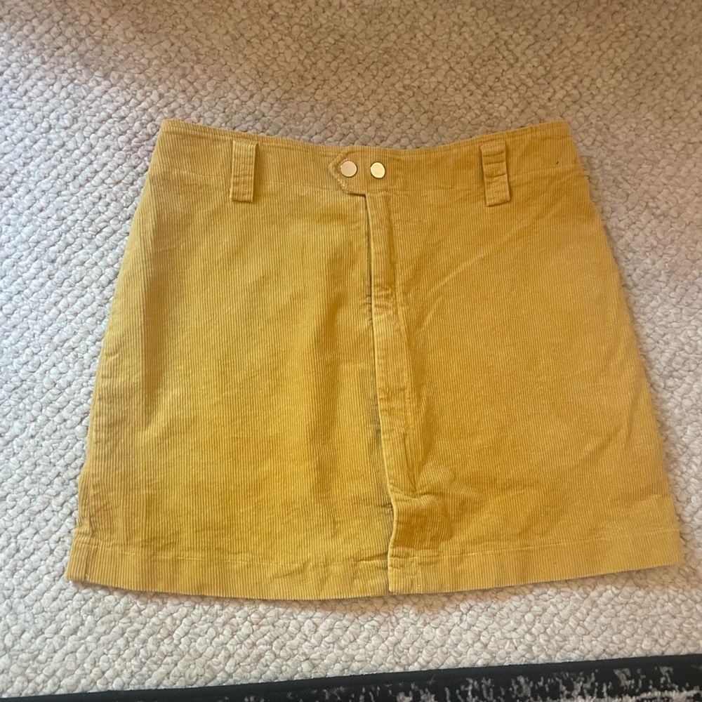 Yellow Corduroy Skirt